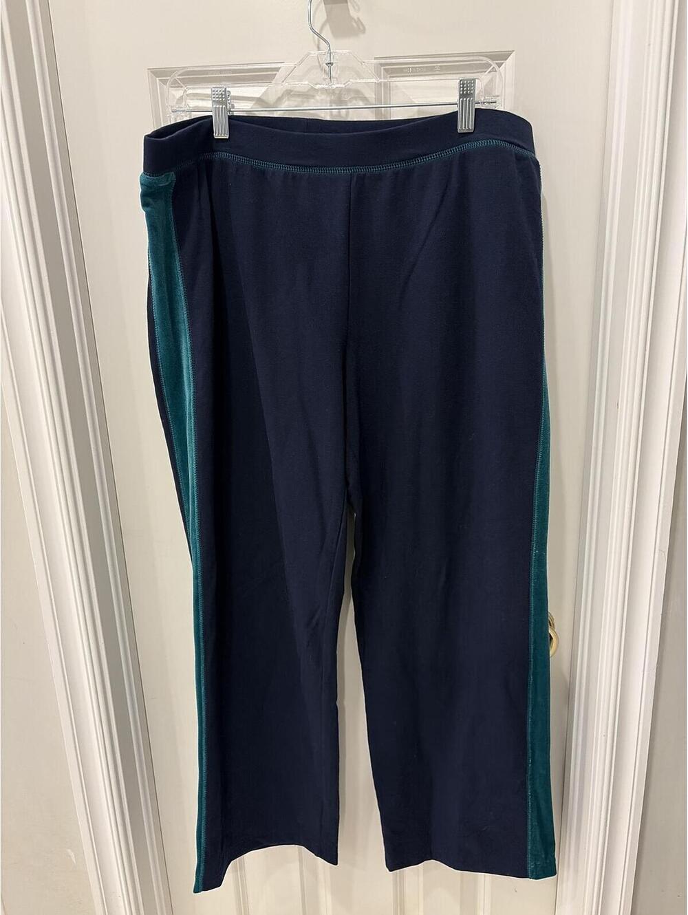 Danskin Navy Lounge Pants with green trim - women’s size xl